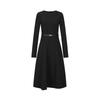 JUZI ANNACOLLE Spliced Lace Knitted Plush Slim Dress