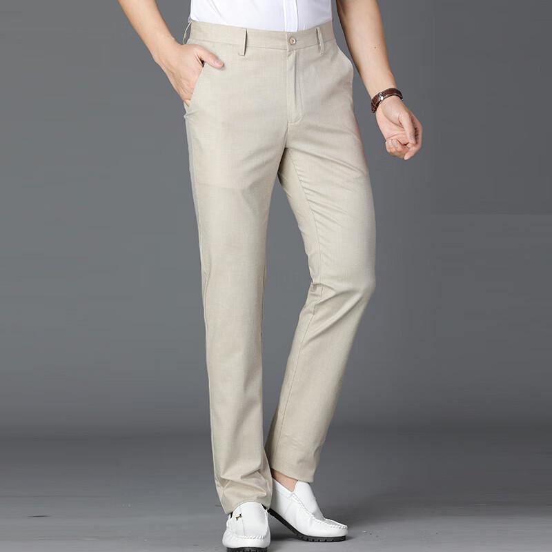 Men's 2024 Summer Lightweight Tencel Linen Straight Casual Pants