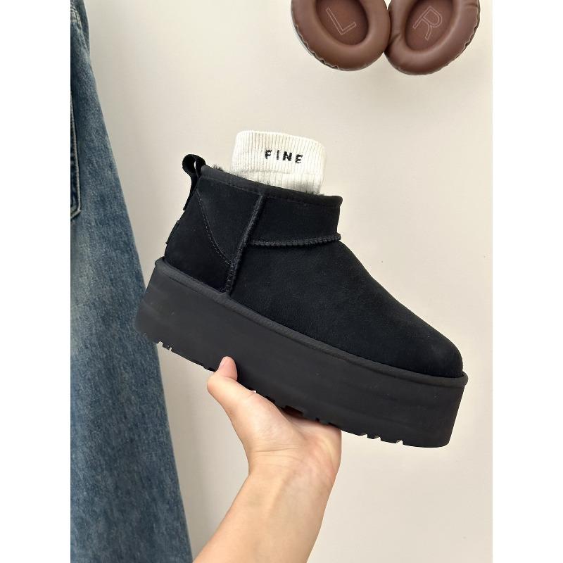Henan Sangpo snow boots sheepskin fur integrated women's autumn and winter new warm lazy snow shoes winter rain low top mini