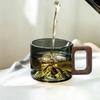 100ml High-borosilicate Glass High-temperature Resistant Tea Cup Household Wooden Handle Mountain Cup Tea