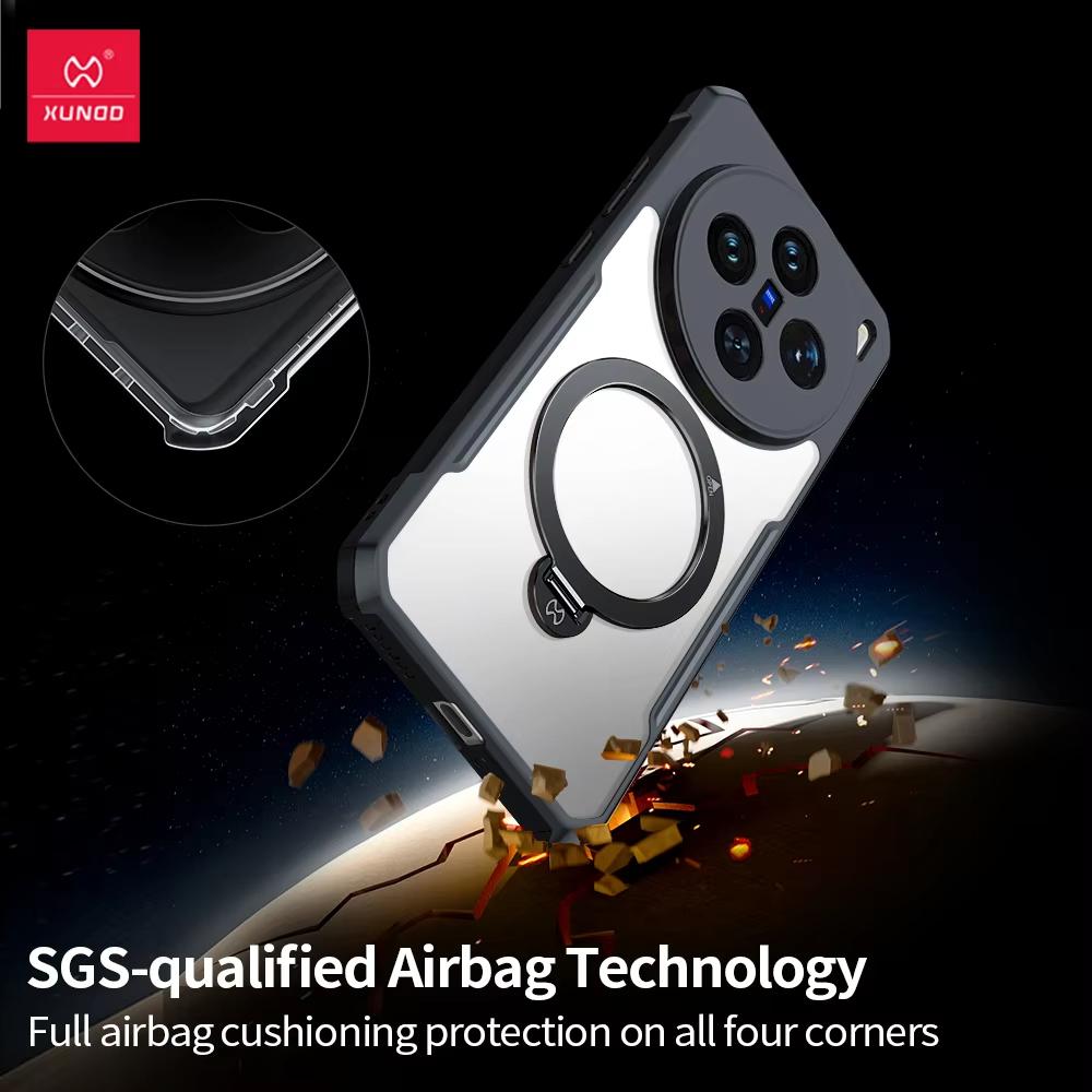 XUNDD Für Vivo X200 Ultra X200 Pro Hülle Luxuriöses Gehäuse Airbag Stoßfest Schützende Handyhülle Mit Drehbarer Magnetischer Halterung Ständer