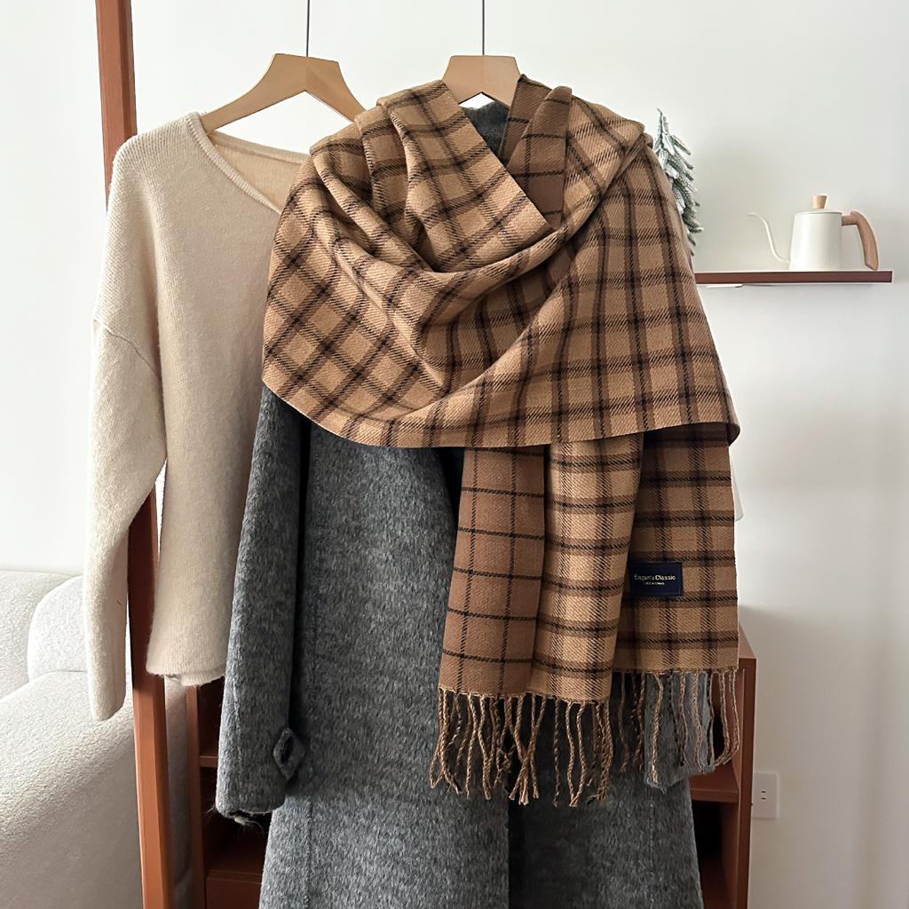 Plaid Striped Tassel Scarf for Men In Winter High End and Versatile  Fashionable Birthday Gift for Male and Female Students.