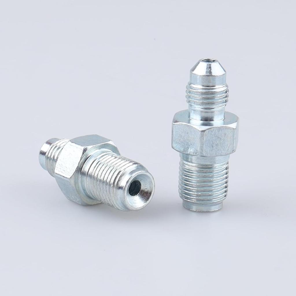 AC PERFORMANCE 3/8 X 24 To 3/8 X 24 Inverted Flare Male Brake Adapter Fittings Zinc Steel, Pack of 2