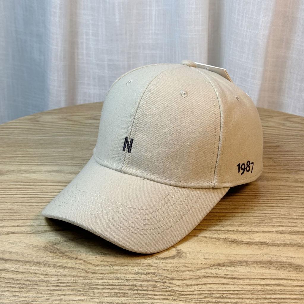 Korean-style woolen embroidery N Letter-printed baseball cap for women, versatile for autumn and winter, suitable for young and middle-aged, casual