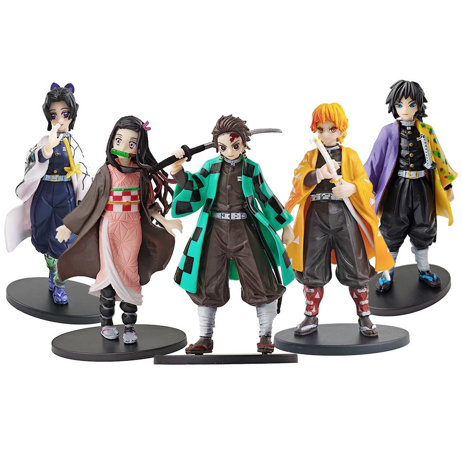 Anime Demon Slayer Figurka Kamado Tanjirou Nezuko Figurki Akcji Model Zabawki Figurka Zenitsu Inosuke Kimetsu No Yaiba Figura