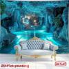 2D Fantasy Crystal Cave Tapestry, Mystical Lake Scenery for Bedroom