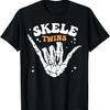 Zwillinge Halloween Passend Skeletwins Lustige Tanzende Skelette T-Shirt