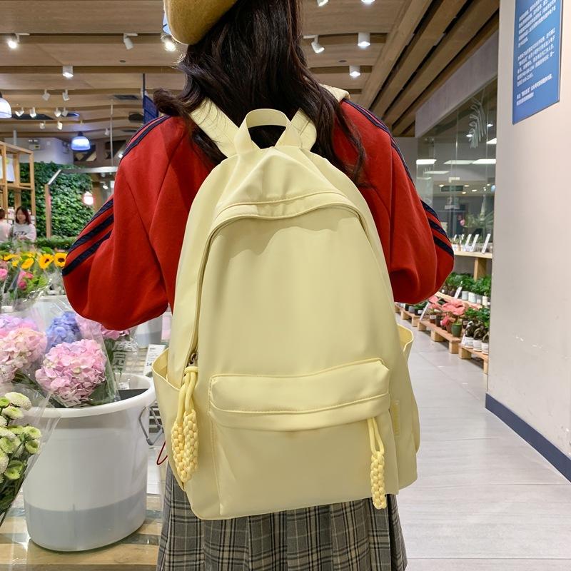 Schoolbag Backpack Women's Backpack Versatile Simple ins School Bag Girls Middle School Student Travel Computer Bag 1011 New