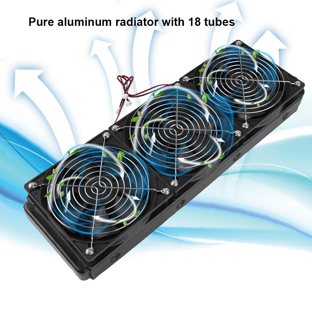 CPU Wasserkühlungsradiator G14 Gewinde Wärmeableitungsreihe Radiator mit Lüfter 18 Rohre (360mm)