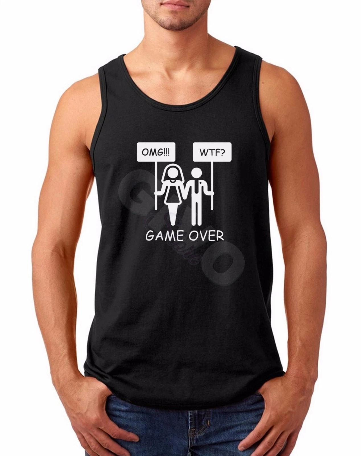 Tank Top Game Over T Shirt Funny Marriage Tee Wedding Bachelor Party Groom Love S