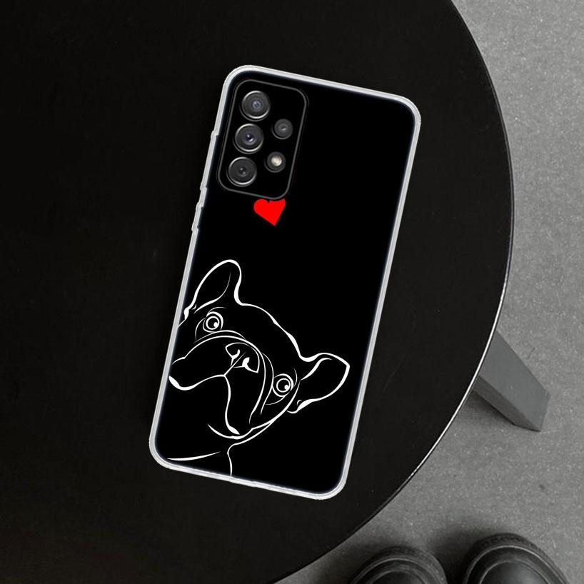 French Bulldog Black White Phone Case for Samsung Galaxy A17 A16 A26 A36 A56 A57 A37 A15 A25 A35 A55 A14 A24 A34 A54 A13 A23 A33
