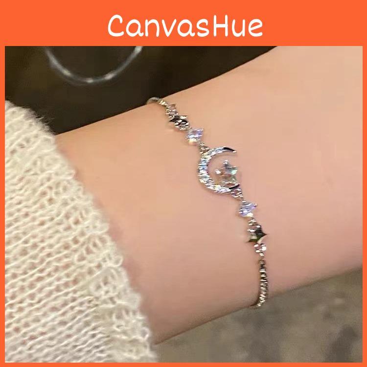 Elegant Star Moon Zircon Bracelet For Women Fashionable Unique Design Jewelry