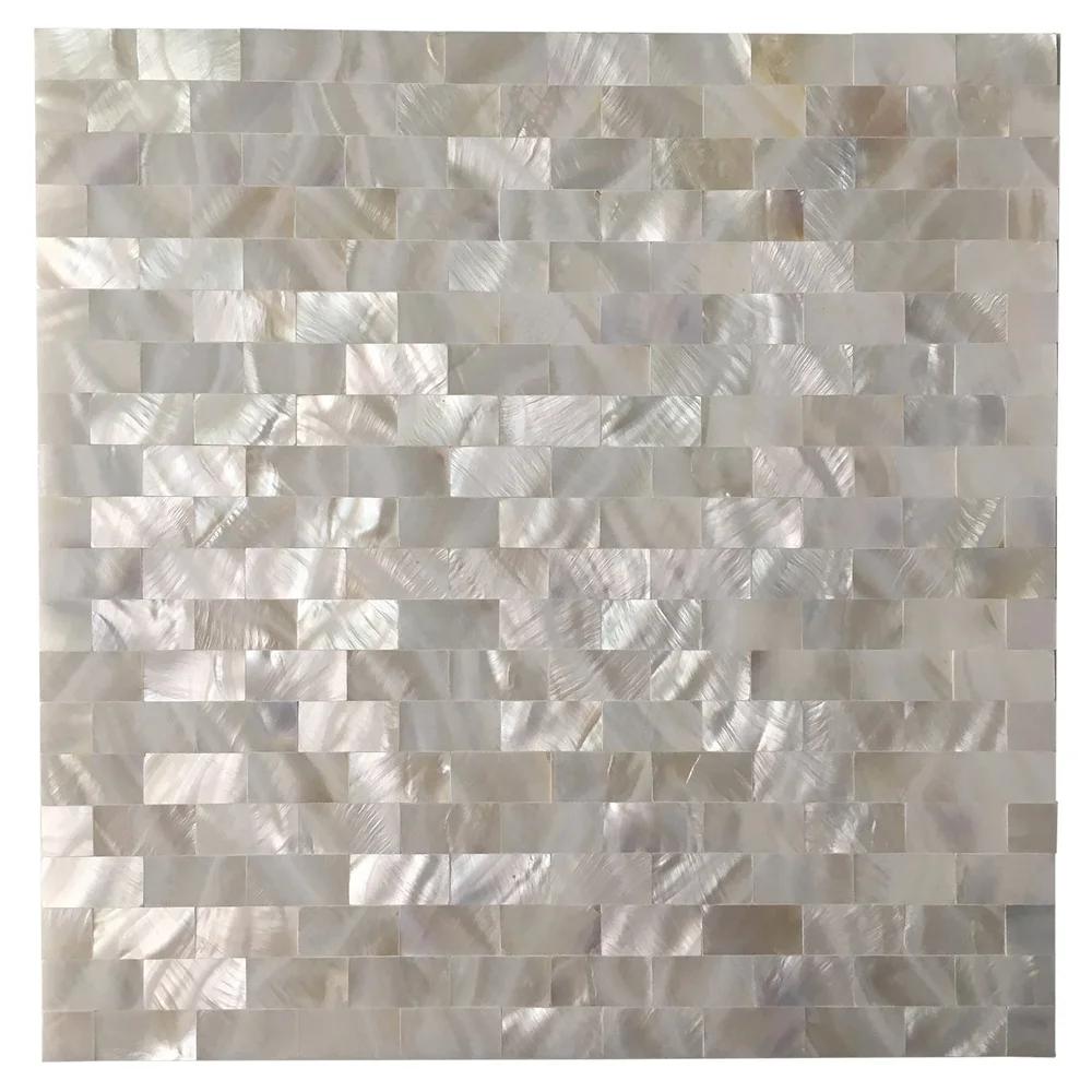 Premium Mother of Pearl Mosaic Tile Eco-Friendly Wall Art Natural Shell Kitchen Backsplash Bathroom Accent Walls 12x12 In 1-Pack
