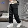 ROMON Men's Solid Color Drawstring Casual Long Pants