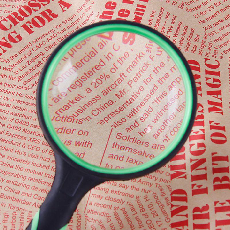 Magnifying Glass 10X Handheld Reading Magnifier for Kids and Seniors Non-Scratch Quality Glass Lens Shatterproof Design