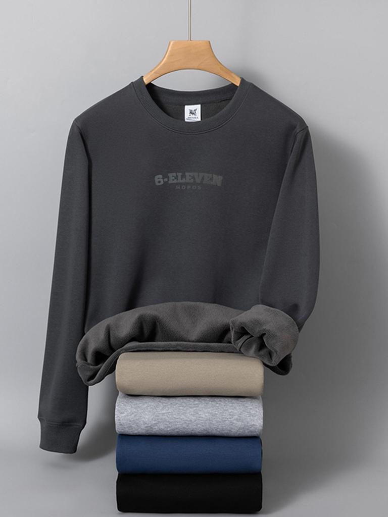 Men's Plus Size Fleece Sweatshirt - Winter Warmth Round Neck Pullover