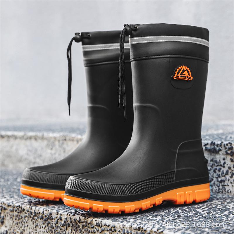 Men's Waterproof Non-Slip Mid-Tube Fashion Rain Boots