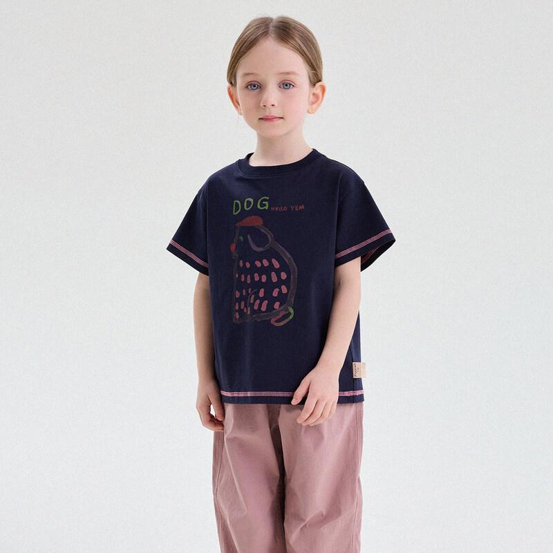 

Girls Cartoon Letter Print Short Sleeve T-Shirt 110