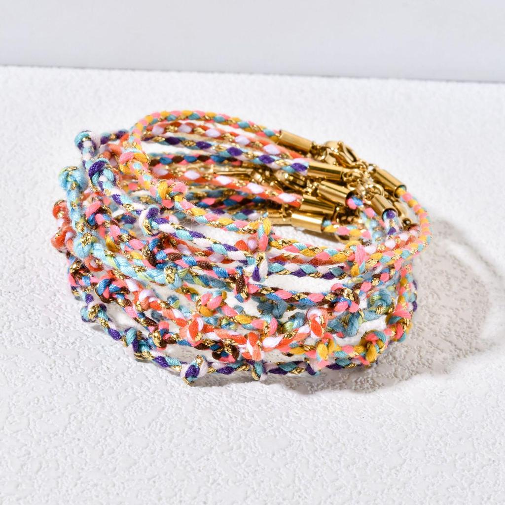 Personalized Bohemian Style Handmade Colorful Woven Bracelet for Women