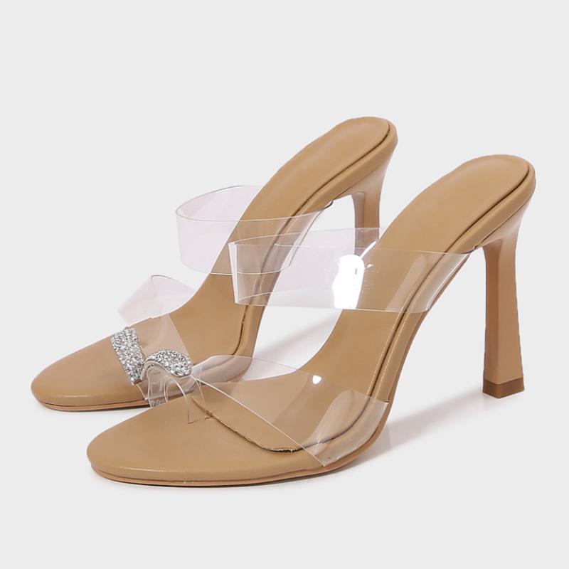Mode Neues Design Damen High Heels Sandalen Mode Transparentes PVC Offene Zehen Stiletto Sommer Elegant Party Schuhe für Dame Größe 35-42