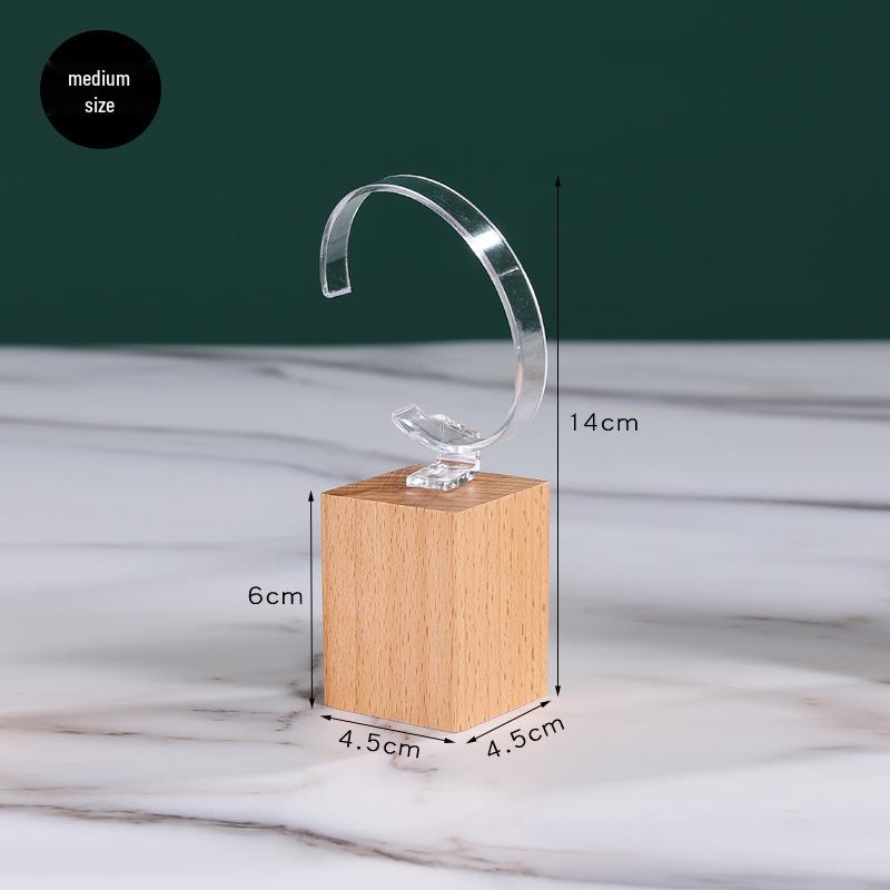Walnut and Beech Wood Watch and Bracelet Display Stand for Men and Women