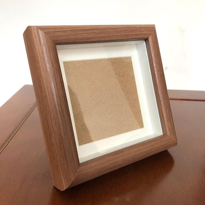 4-Inch Wooden Square Photo Frame for DIY Display 【1 pc】Square 4-inch (inner diameter 10*10cm)