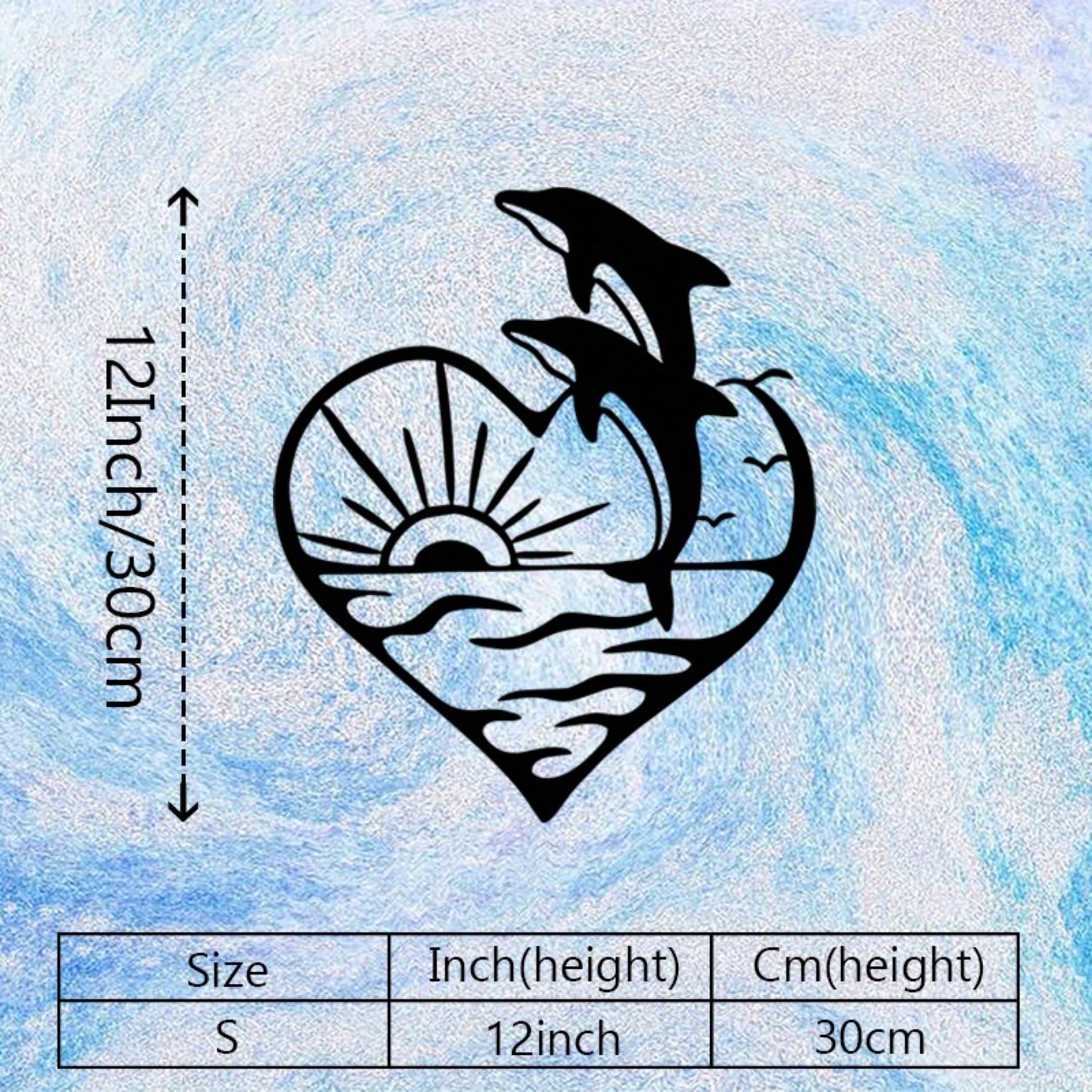 Vintage Nautical Dolphin Heart Metal Wall Art Heavy Iron Sea Sculpture Coastal Decor