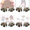 Adorable Moo Deng Plush Hippo Doll Soft Stuffed Animal In Brown With Pp Cotton Filling