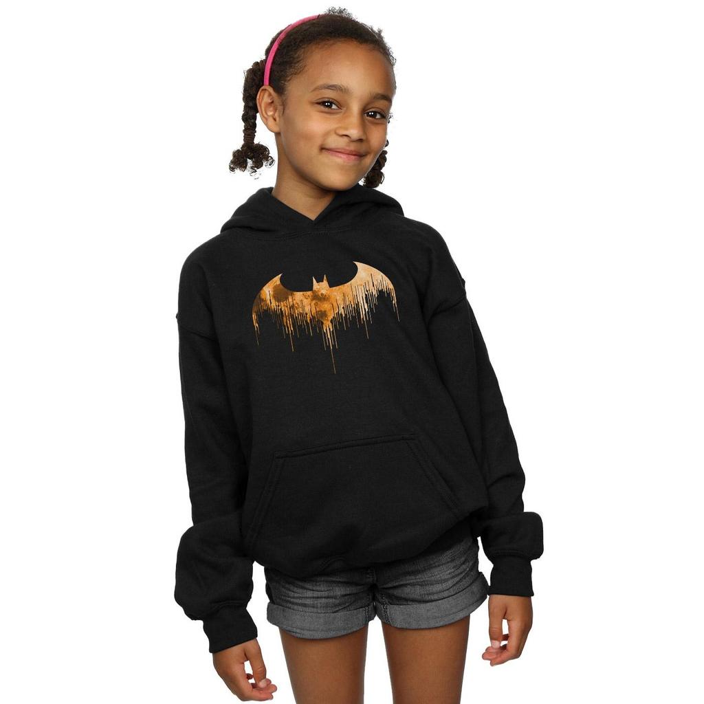 DC Comics Girls Batman Arkham Knight Halloween Moon Logo Fill Hoodie