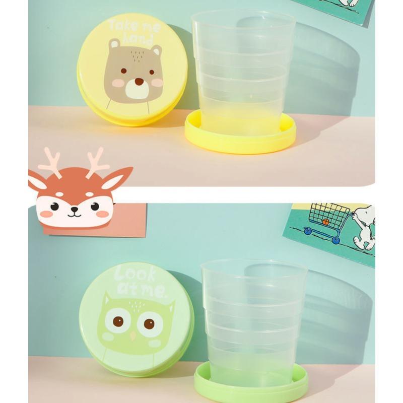 Outdoor Portable Cup, Foldable Water Cup, Mouthwash Cup, Telescopic Cup, Cartoon Travel Cup for Children's Brushing and Rinsing