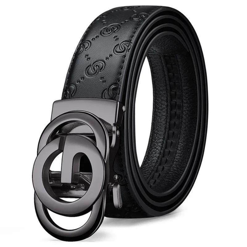 Business Men Belt Casual Fashion Luxury Designer Famous Brand Automatic G Buckle Women Belts Leather Belt for Men Male Jeans