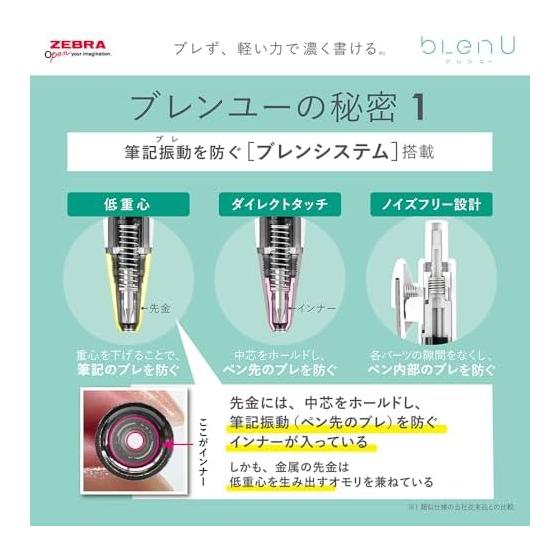 Zebra oil-based ballpoint pen Brenyu 0.5mm black barrel black ink 10 pieces B-BAS87-BK