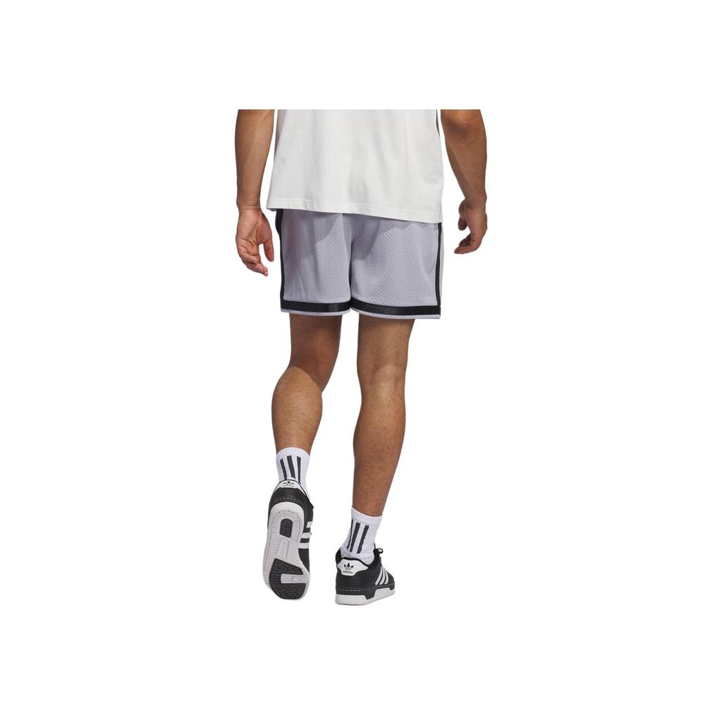 Adidas Logo Striped Print Lace-Up Plain Knit Sports Shorts Unisex Shorts Honor-Gray IY7386