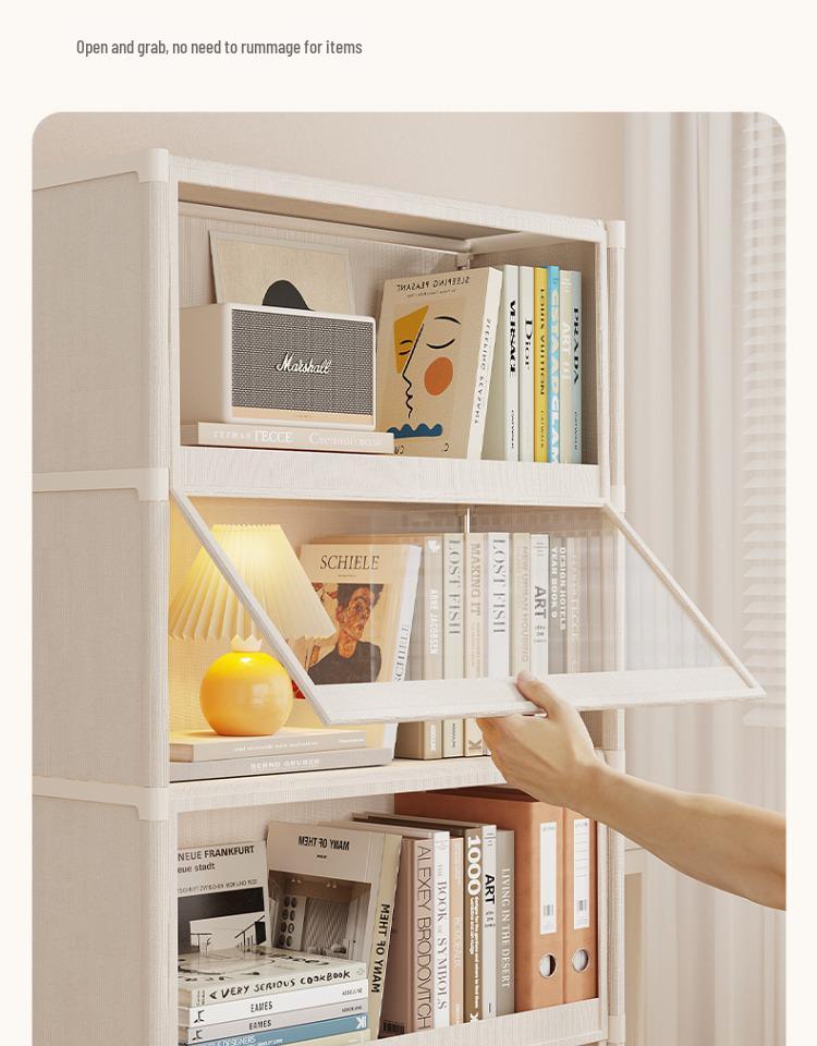 Children's Large Capacity Transparent Floor-standing Bookshelf & Storage Cabinet