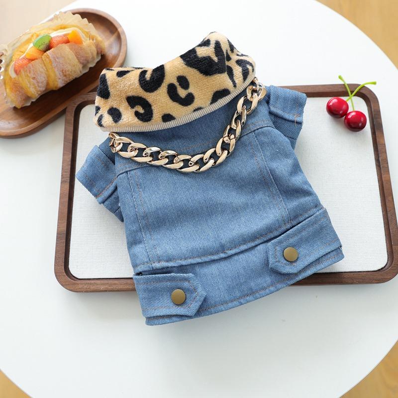 

Pet clothes autumn and winter new small dogs puppies happy dogs and cats warm and comfortable thickened local tyrant denim clothes xs-bust size30, length 20cm, about 1.0-1.5kg