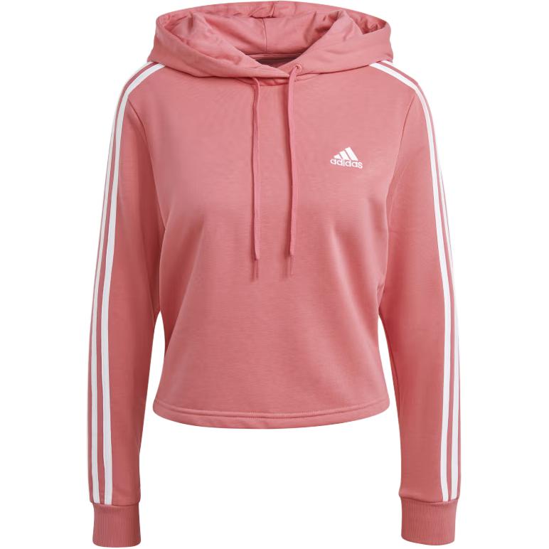 Adidas Essentials 3-Stripes Cropped Hoodie Women Hoodies Pink GM5585