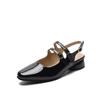 Yuexinwang leather flat for Huizhou women's shoes heels cool slippers high heels summer versatile new empty sandals women