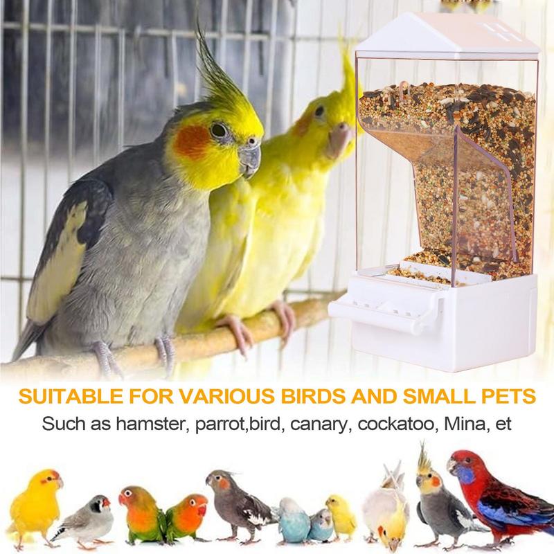 Automatischer Vogelfutterspender Tablett Papageienfutterspender Tränke Acryl Klar Samen Futterbehälter Für Hinterhof, Nymphensittich, Fink, Eichhörnchen