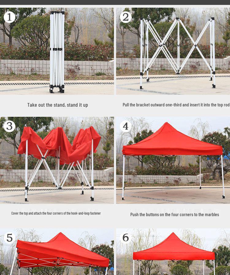 Retractable Waterproof Outdoor Sunshade Tent - Four-Corner Folding Design with Large Umbrella and Four Legs for Rain Protection