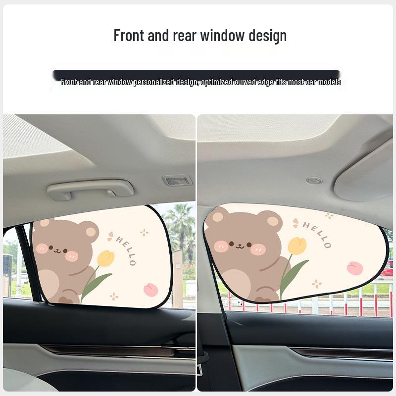 Summer Car Sunshade Curtains - Heat Insulation, Opaque Static Adsorption for Interior Side Windows