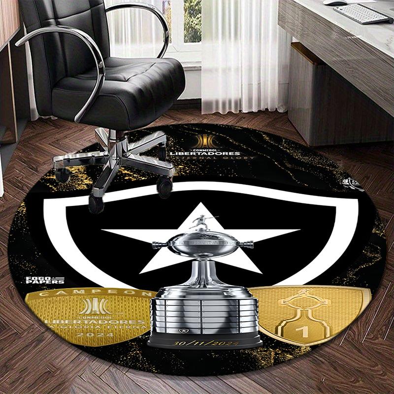 1PC round rug Botafogo Football Club Printed Round Area Rug ,Rug For Home Office, Round Chair Rug, Decorative Carpet Fan gifts Christmas gift