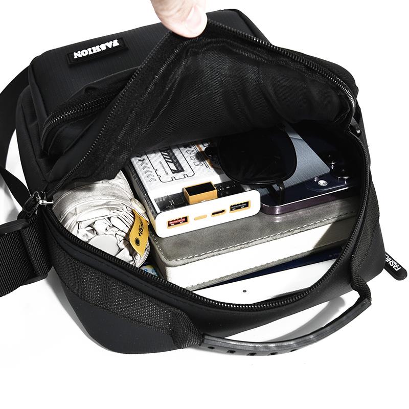 Contemporary Men's Handbag - Refined Oxford Shoulder Bag with Organizational Pockets