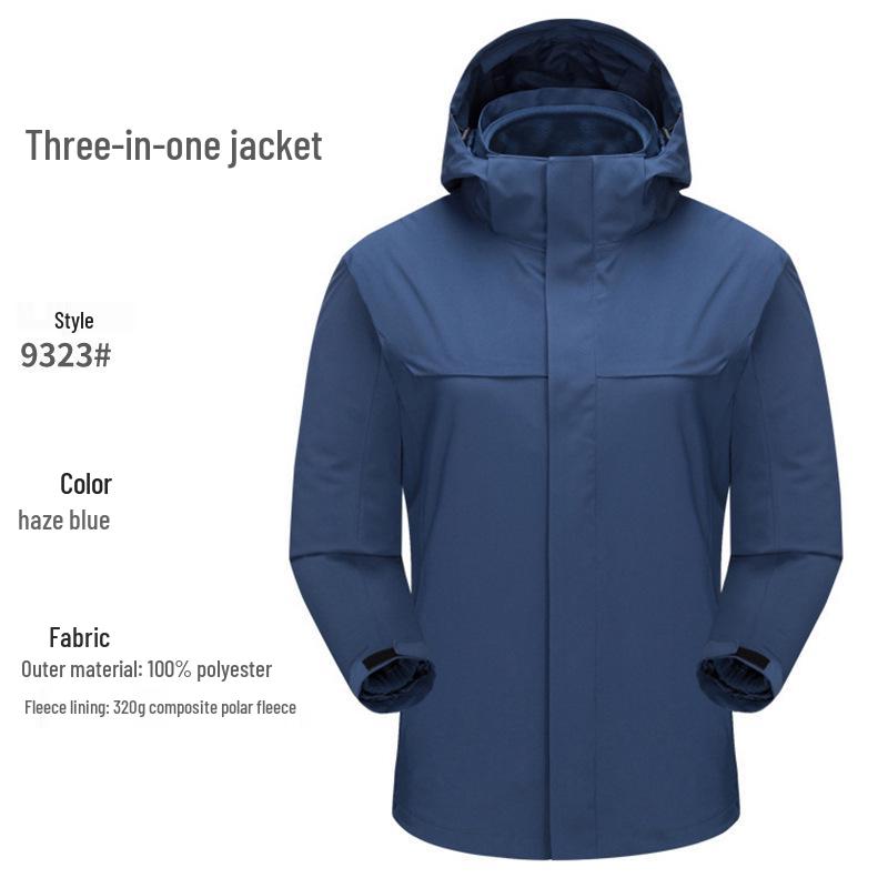 Winter Outdoor Heat-Sealed Warm Couple Outfit: Men's & Women's 3-in-1 Windproof Two-Piece Set