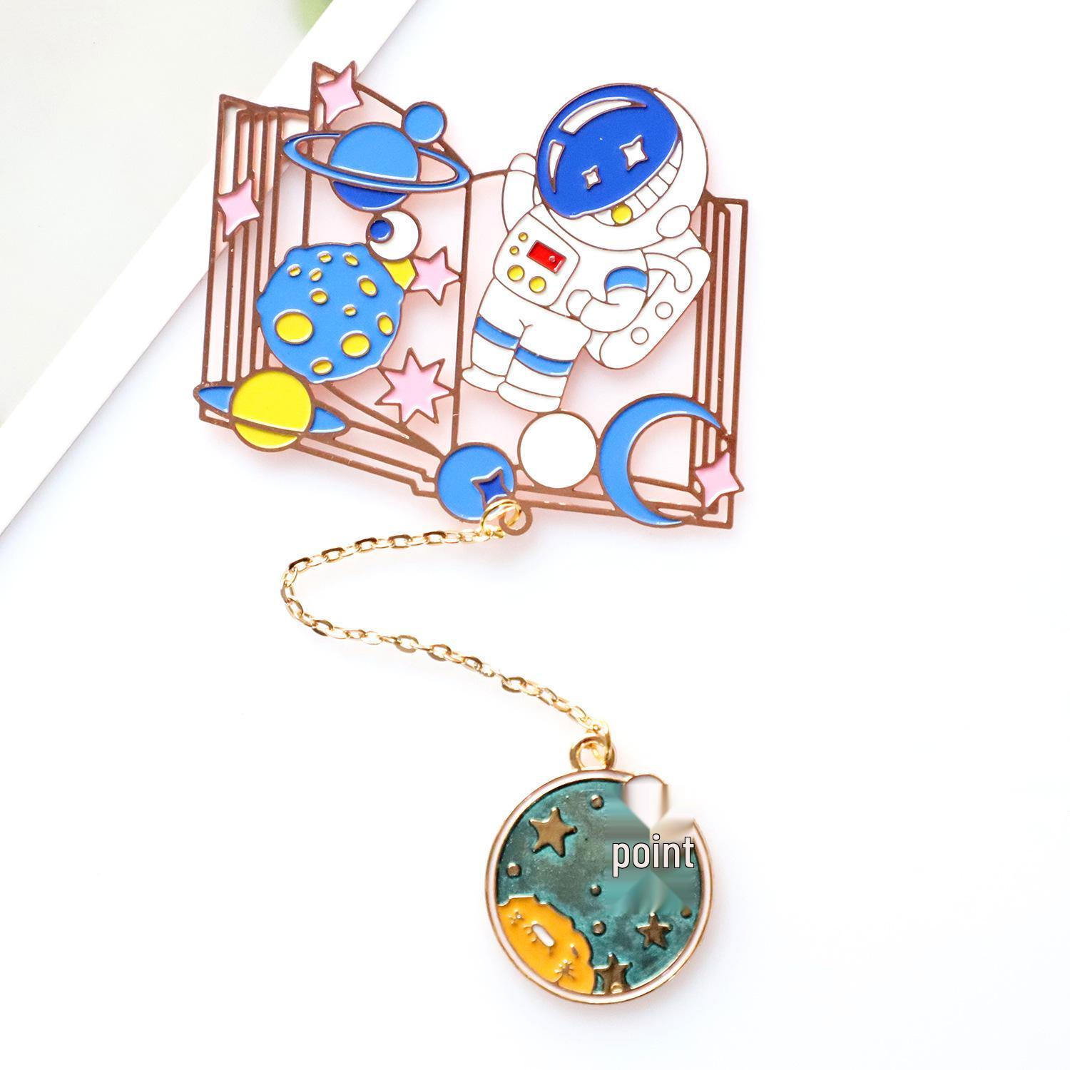 Explore the Universe Astronaut Metal Bookmark - Cultural Engraving Graduation Gift