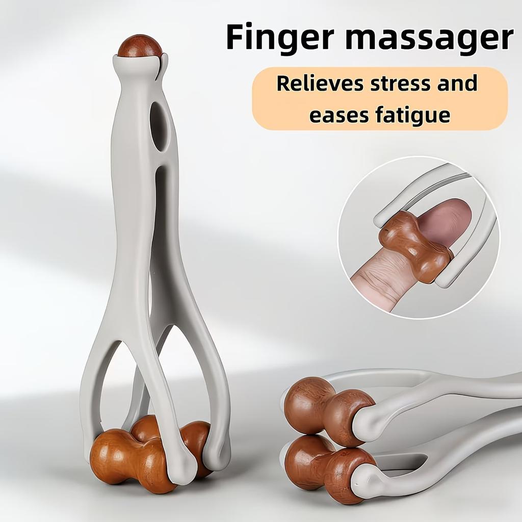 1/3 peças Rolo Massageador de Dedos de Madeira Maciça com Rolos 360° Design de Clipe Massageador de Dedos Bastão de Acupressão para Alívio de Meridianos da Mão