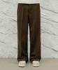 SIGNATURE Wool-Like No-Tuck Wide Fit Slacks [Brown]