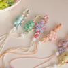 Anti-Lost Flower Hand Woven Lanyard Polyester Knitting Flower Smart Phone Strap  Birthday Gift