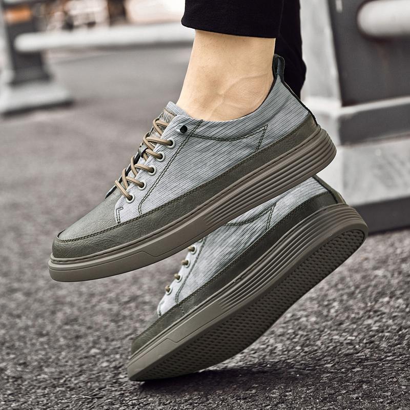 Mode Echtes Leder Skate Schuhe Herren Schnürschuhe Herren Sneaker Heißer Verkauf Herren Freizeit Schuhe Hohe Qualität Männlich Bequemer Laufschuh