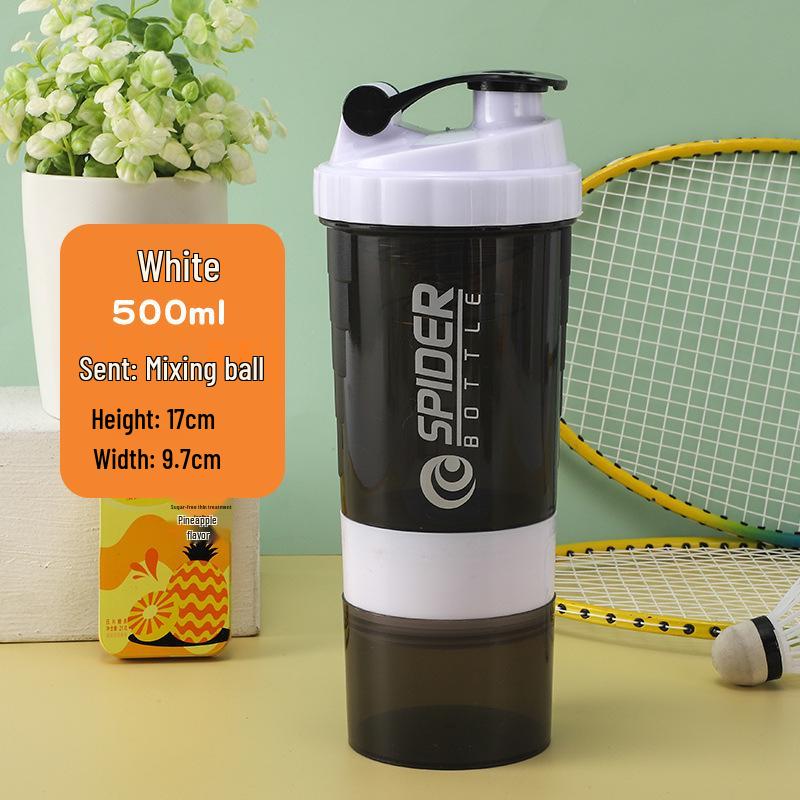 500ml Three-Layer Sports Shaker Cup - Protein, Milkshake, and Water Blender Bottle