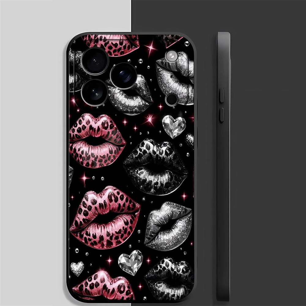 Sexy Lip Pattern Phone Case For IPhone 17 16 15 14 Plus 13 12 11 Pro MAX Air Screen Protector Casing Shockproof Cover